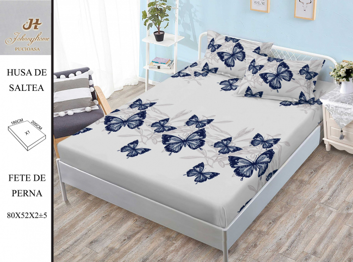 Husa de pat din Finet cu elastic+ 2 fete  de perna 180x200 -HG259 [1]