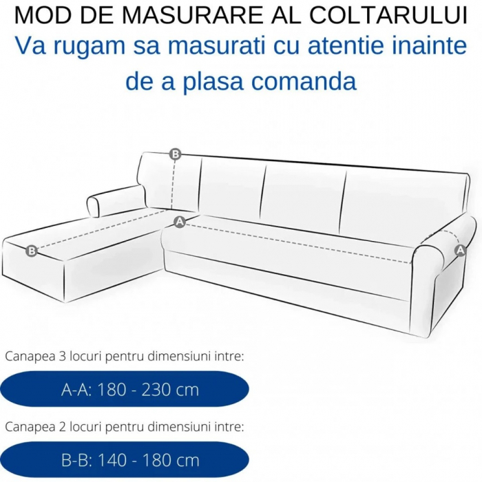 Husa Elastica de Catifea pentru Coltar 3 Locuri+2 Locuri -HCJ7 [2]