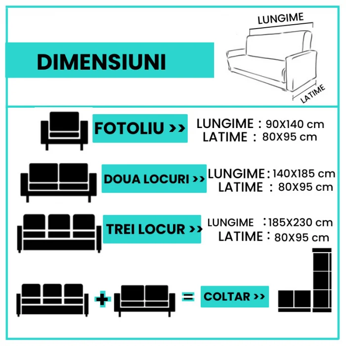 Husa Elastica pentru Canapea 2 Locuri,VERDE-CAN46 [2]