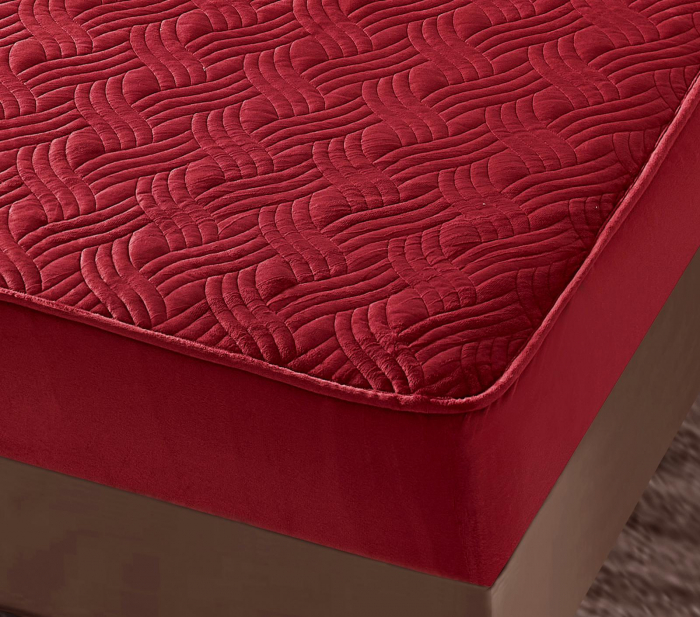Husa tip Topper cu elastic din catifea 180x200,Rosu-TOP7 [2]