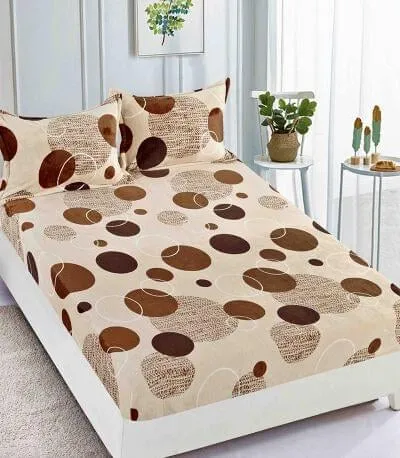 Huse de pat cocolino 180x200 cm cu forme rotunde maro și bej-HJC6 [1]