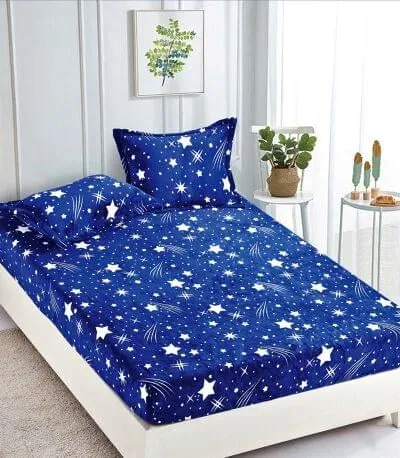 Huse de pat cocolino 180x200 cm cu stele albe-HJC8 [1]