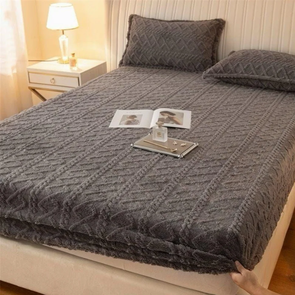 Huse de pat cocolino 180x200 cm, gri cu model impletit-HJC111 [1]