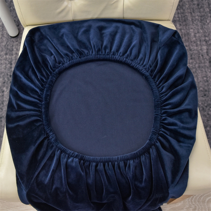 Huse pentru scaun din Catifea cu elastic,Albastru-JHC1 [5]