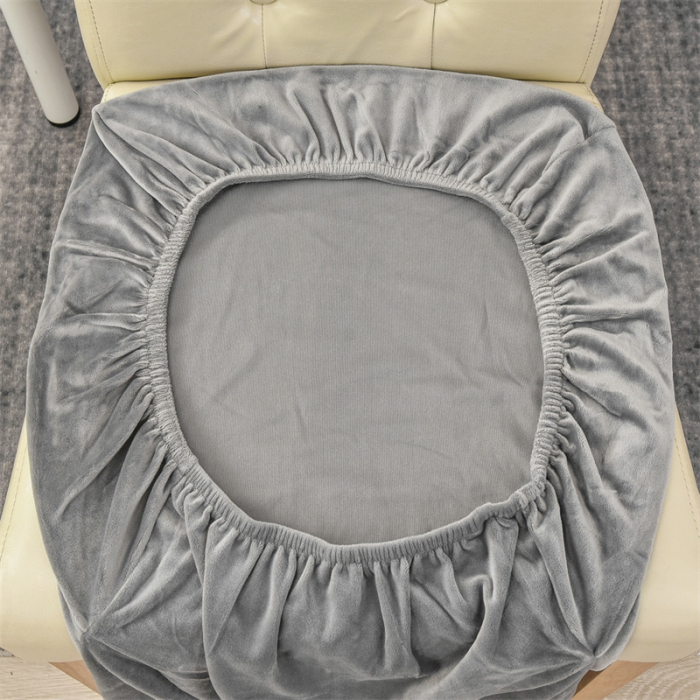 Huse pentru scaun din Catifea cu elastic,Gri deschis-JHC8 [4]