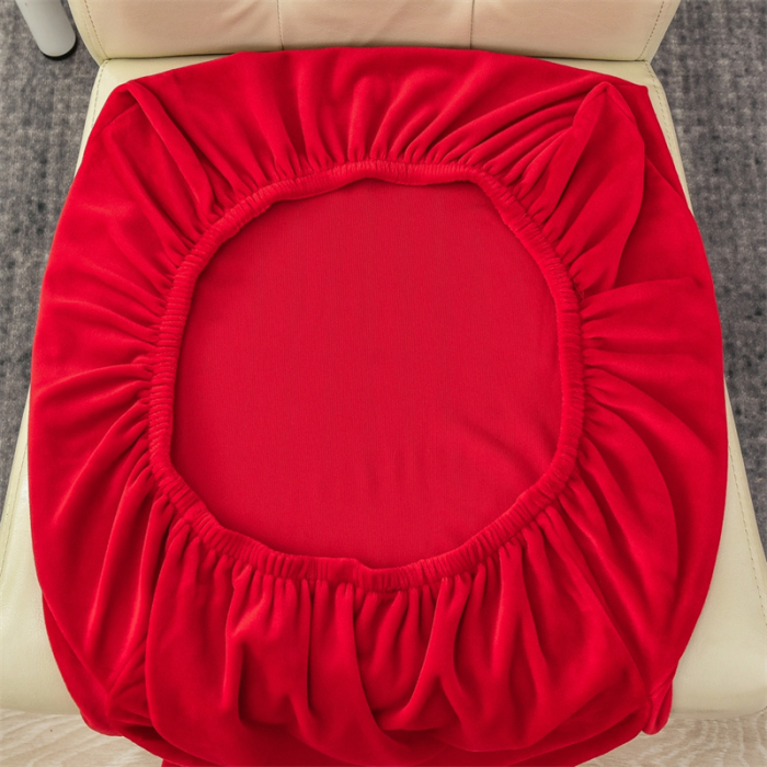 Huse pentru scaun din Catifea cu elastic,Rosu-JHC10 [5]