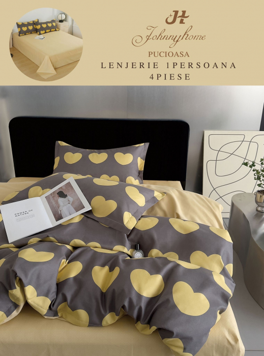 Lenjerie de pat 1 Persoana,4 piese,Finet-P1 [1]