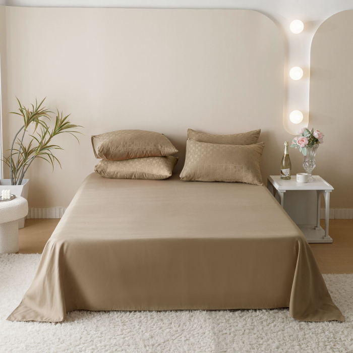 Lenjerie de pat,6 Piese, Jacquard-Finet, Maro-JQ10 [4]