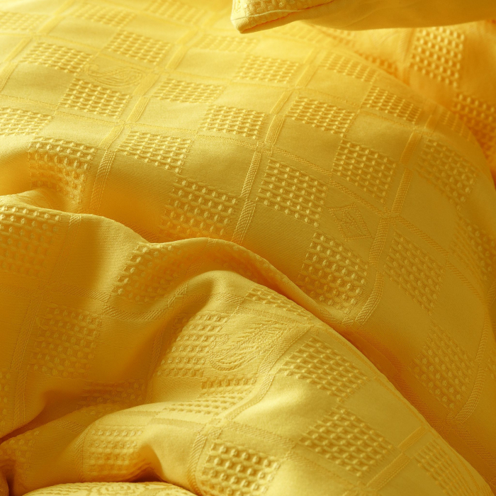 Lenjerie de pat,6 Piese, Jacquard-Finet, Galben-JQ12 [4]