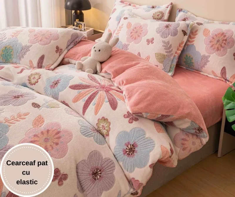 Lenjerie de pat Cocolino 2 persoane ,JOJO,Roz -CJE05 [2]