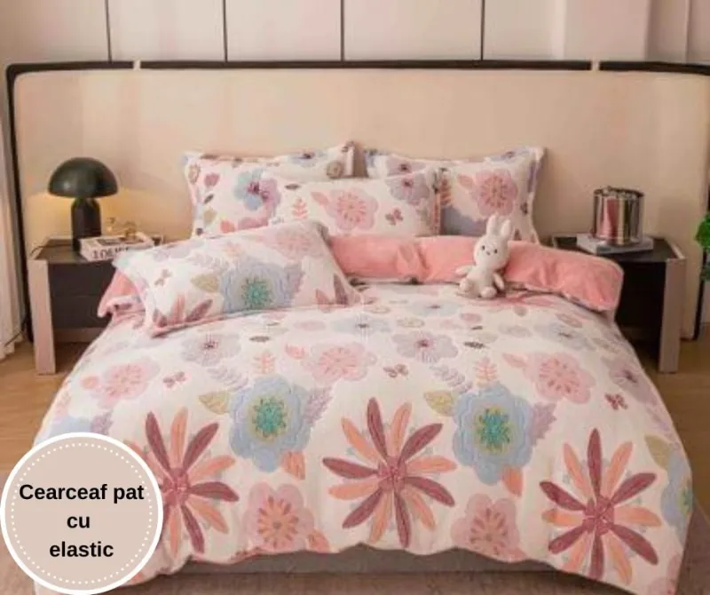 Lenjerie de pat Cocolino 2 persoane ,JOJO,Roz -CJE05 [1]