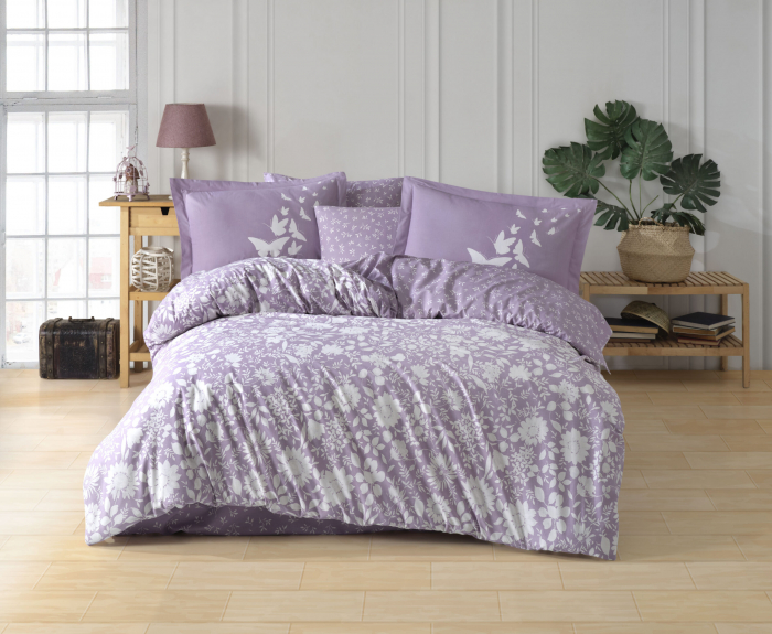 Lenjerie Pat 2 persoane Hobby Hira – Lila-POP108 [1]