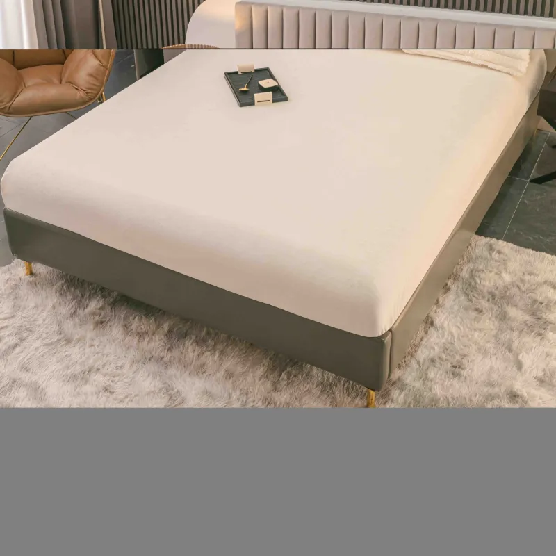 Lenjerie pat dublu, Extra Pufoasa,din Blanita artificiala de Iepure, 4 piese, Crem-BV27 [2]
