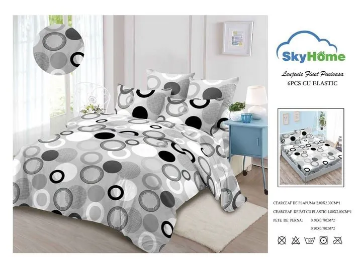 Lenjerii de pat Finet 6 piese cu Elastic-FEL219 [1]