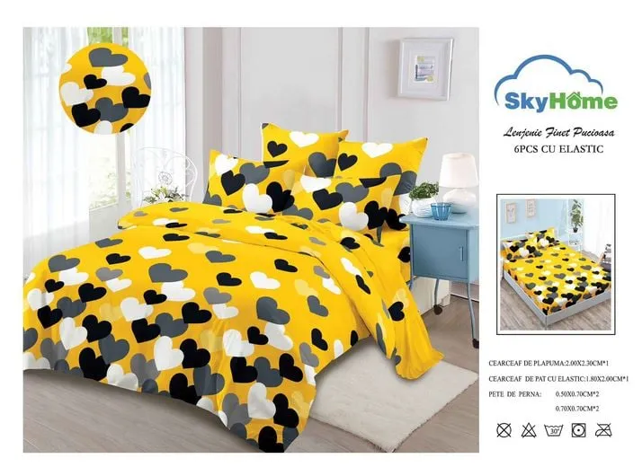 Lenjerii de pat Finet 6 piese cu Elastic-FEL226 [1]