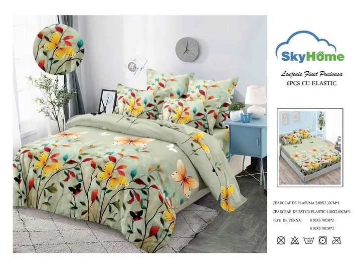 Lenjerii de pat Finet 6 piese cu Elastic-FEL227 [1]