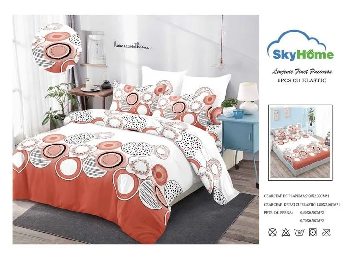 Lenjerii de pat Finet 6 piese cu Elastic-FEL228 [1]