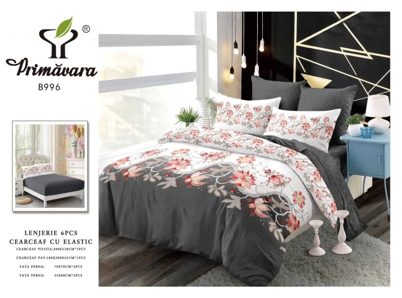Lenjerii de pat Finet 6 piese cu Elastic-FEL251 [1]