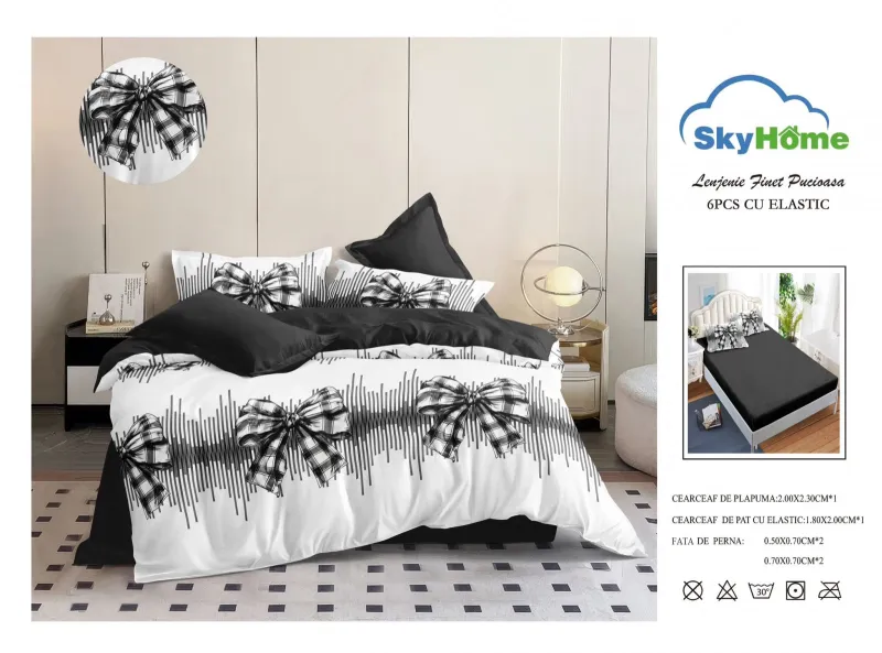 Lenjerii de pat Finet 6 piese cu Elastic-SKE1 [1]