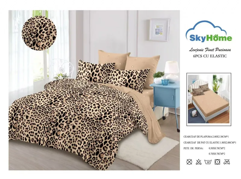 Lenjerii de pat Finet 6 piese cu Elastic-SKE17 [1]