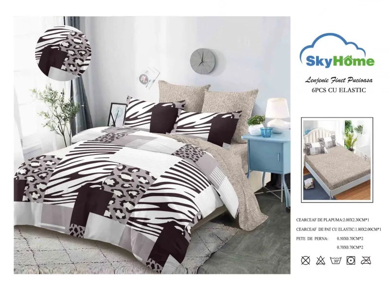 Lenjerii de pat Finet 6 piese cu Elastic-SKE20 [1]