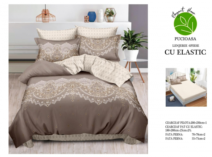 Lenjerii de pat Finet 6 piese cu Elastic-T163 [1]
