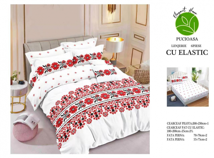 Lenjerii de pat Finet 6 piese cu Elastic-T197 [1]