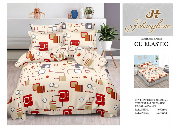 Lenjerii de pat Finet 6 piese cu Elastic-T202 [1]