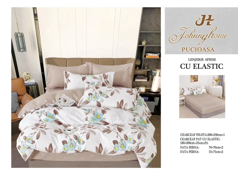 Lenjerii de pat Finet 6 piese cu Elastic-T247 [1]