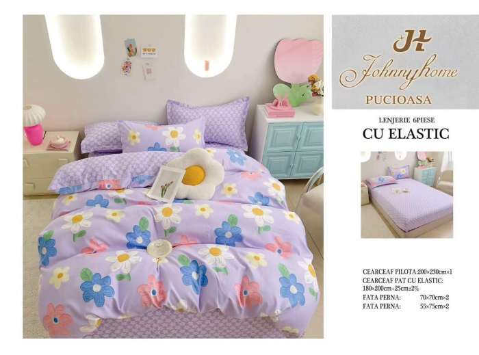Lenjerii de pat Finet 6 piese cu Elastic-T312 [1]