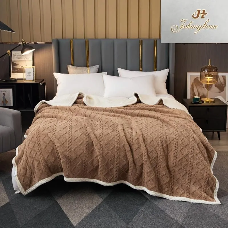 Patura CoCoLiNo tip Tricotaj cu blanita,Maro, 200x230cm-ZF3 [1]