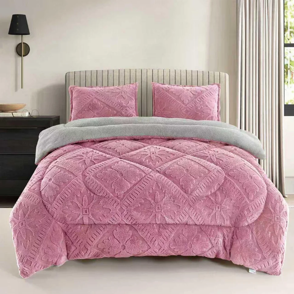 Pilota groasa cocolino cu blanita, roz cu motive geometrice delicate-PCB118 [1]