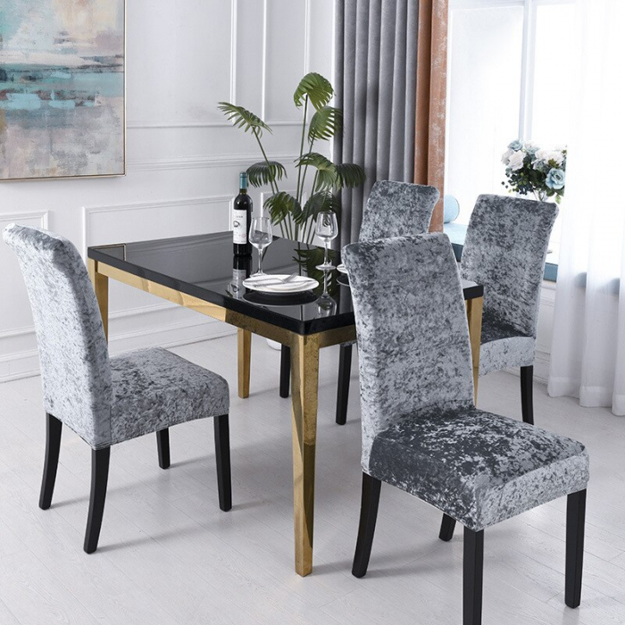 Set 6 huse Catifea cu elastic pentru scaun Gri-HSC2 [2]