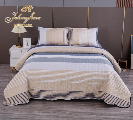 CUVERTURI - Cuvertura Pat dublu din Bumbac Satinat,3 piese-V36B