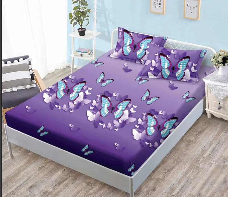 Huse de pat Finet 140x200 - Husa de Pat cu Elastic + 2 Fete  de perna ,140x200 -SY2