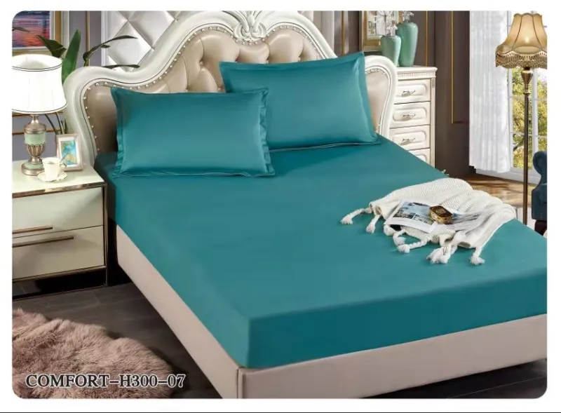Huse de pat Finet 180x200 cm - Husa de pat cu elastic din Finet 180x200,cu 2 fete de perna,verde-H307