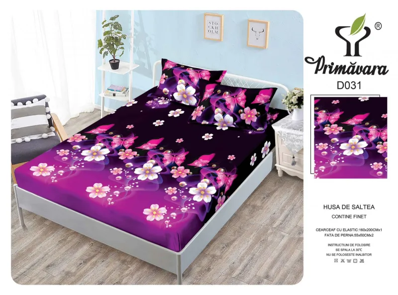 LICHIDARE DE STOC - Husa de pat din Finet cu Elastic 160x200 cm-W21