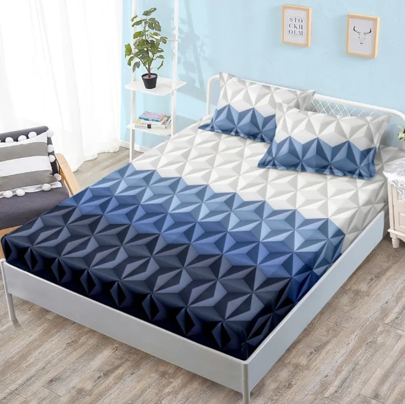 Huse de pat Finet 160x200 cm - Husa de pat din Finet cu Elastic 160x200 cm-W49