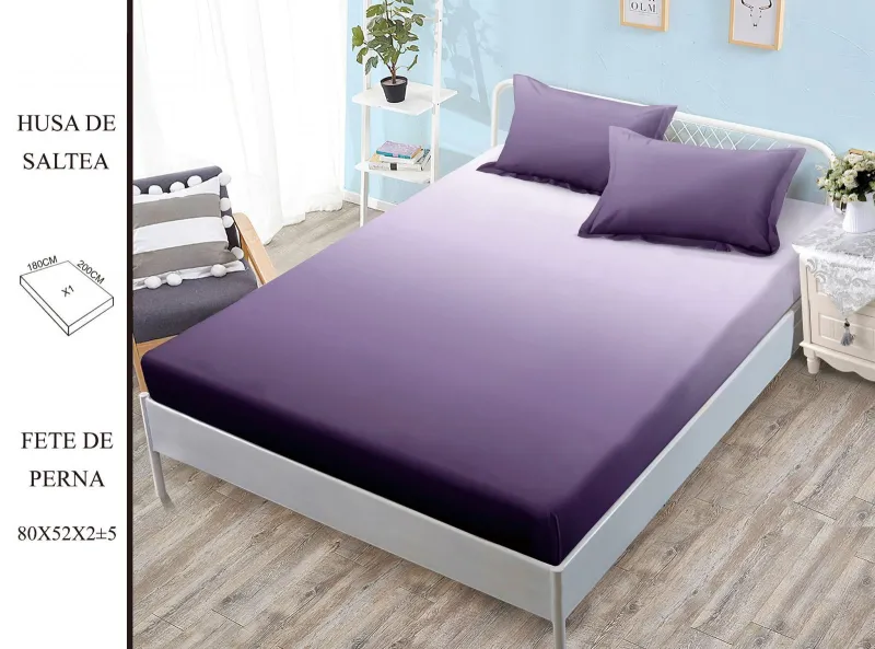 Huse de pat Finet 180x200 cm - Husa de pat din Finet cu elastic+ 2 fete  de perna 180x200 -H11
