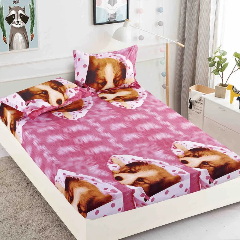 Huse de pat Finet 180x200 cm - Husa de pat din Finet cu elastic+ 2 fete  de perna 180x200 -HF42