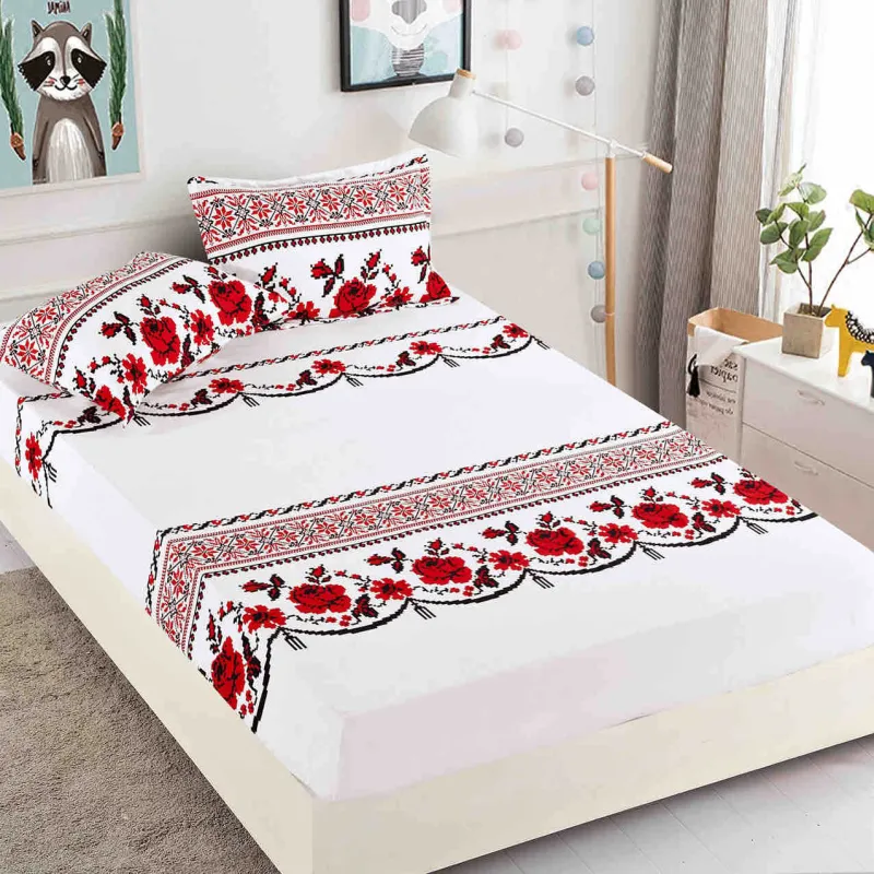 Huse de pat Finet 180x200 cm - Husa de pat din Finet cu elastic+ 2 fete  de perna 180x200 -HF43