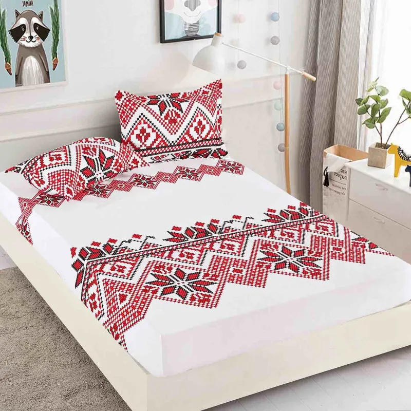 Huse de pat Finet 180x200 cm - Husa de pat din Finet cu elastic+ 2 fete  de perna 180x200 -HF52