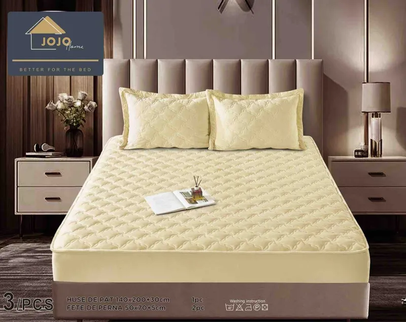 Huse Tip Topper 140x200 - Husa tip Topper cu elastic din catifea 140x200 -TJ550