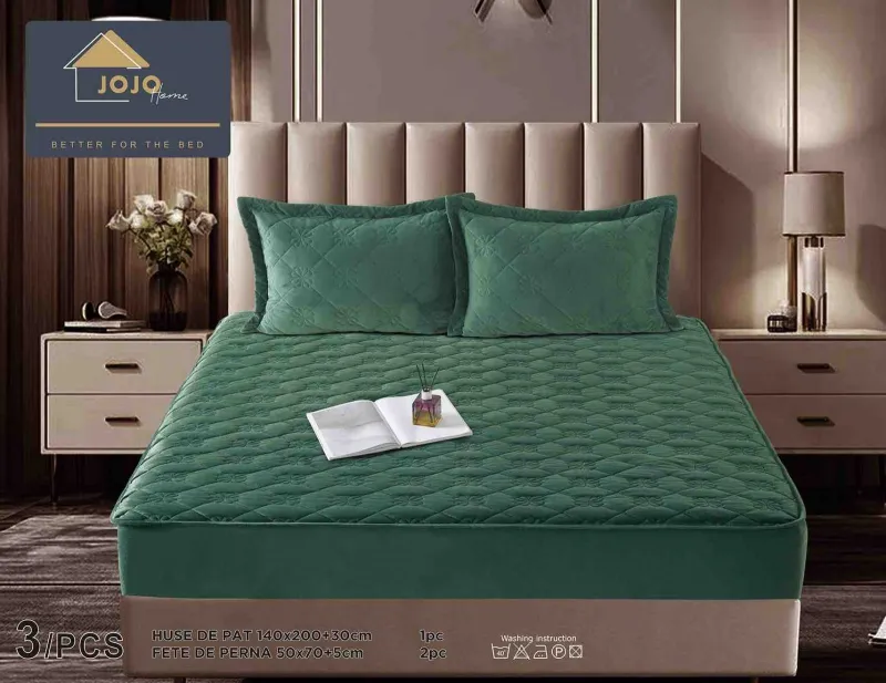 Huse Tip Topper 140x200 - Husa tip Topper cu elastic din catifea 140x200 -TJ554