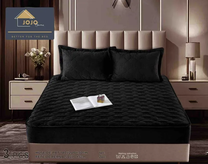 Huse Tip Topper 140x200 - Husa tip Topper cu elastic din catifea 140x200 -TJ555