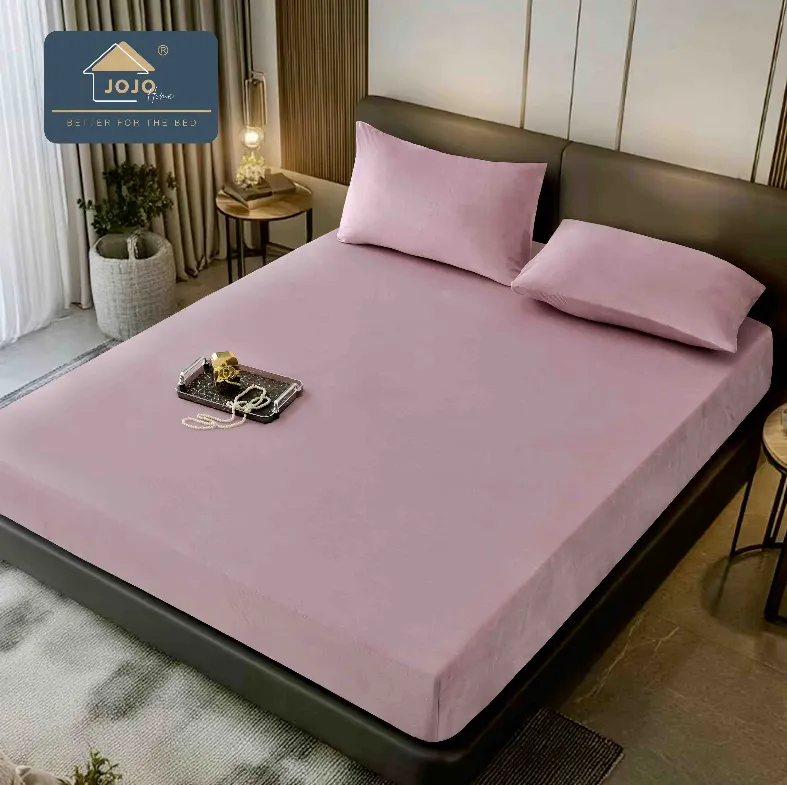 Huse de pat Cocolino 180x200 cm - Huse de pat catifea 180x200,, lila uni cu perne asortate-AA11
