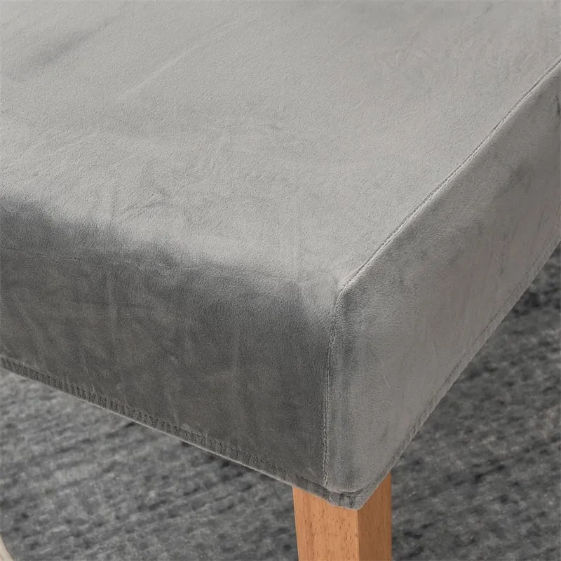 Huse pentru scaun din Catifea cu elastic,Gri deschis-JHC8 [1]