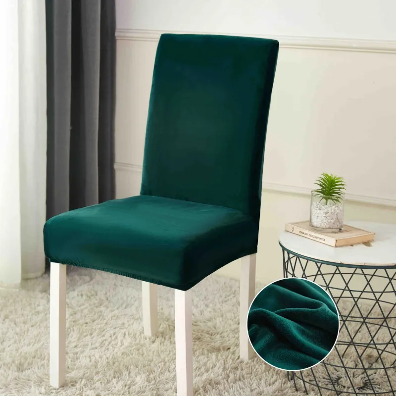 Huse scaune - Huse pentru scaun din Catifea cu elastic,Verde Smarald-JHC11