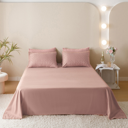 Lenjerie de pat,6 Piese, Jacquard-Finet, Roz prafuit-JQ1 [1]