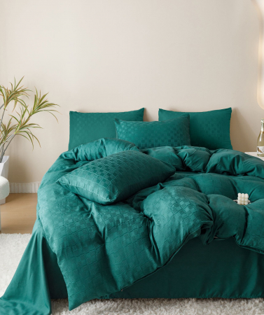 Lenjerie de pat,6 Piese, Jacquard-Finet, Verde smarald-JQ11 [1]
